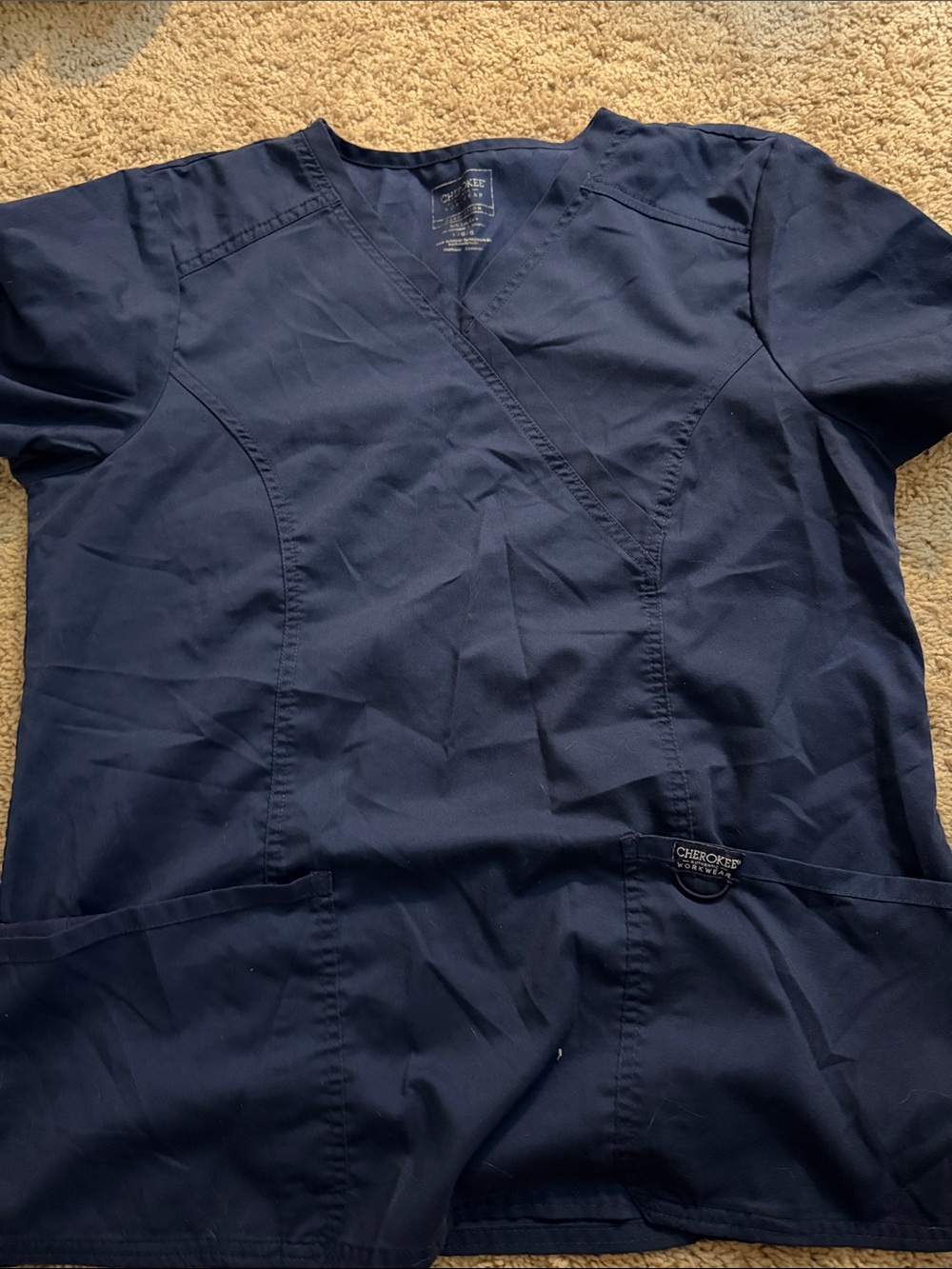Cherokee womens Navy V-Neck Scrub Top